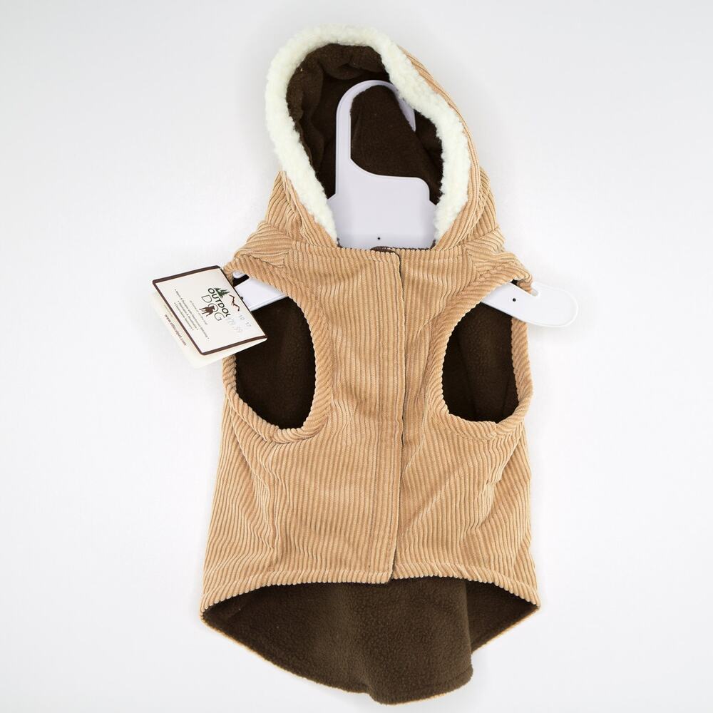 New $30 OUTDOOR DOG Jacket XS Hooded Corduroy Coat
